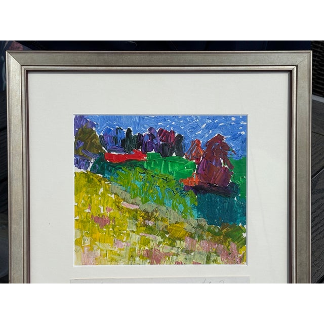 1960s Exceptional Mid-Century Original Oil on Paper - Sally Turner For Sale - Image 5 of 8