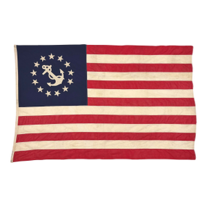 Large Modified Vintage Cotton Flag With New Yacht Ensign Emblem