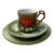 Mid 20th Century Lefton Handpainted Poinsettia Teacup, Saucer, Dessert Plate Set - 3 pcs For Sale
