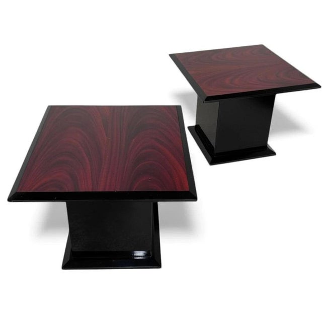1960s Mid-Century Modern Space Age Rosewood and Acrylic Coffee Table Set, 1960s, Set of 3 For Sale - Image 5 of 10
