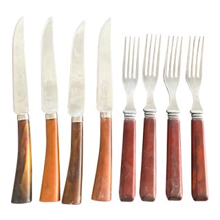 Vintage Bakelite Flatware Set, Sheffield, England Stainless Steel For Sale