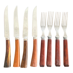 Vintage Bakelite Flatware Set, Sheffield, England Stainless Steel