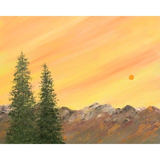 "Autumn Sunset" Contemporary Original Impressionist Style Landscape Painting by Deb Bossert For Sale