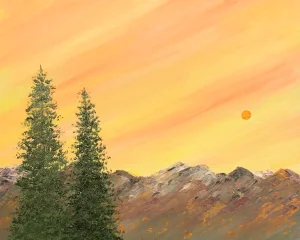 "Autumn Sunset" Contemporary Original Impressionist Style Landscape Painting by Deb Bossert