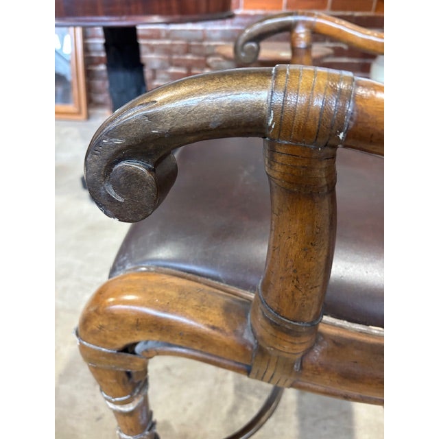 Wood Late 20th Century Drexel Heritage Arm Chair For Sale - Image 7 of 9