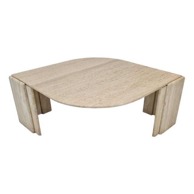Italian Travertine Coffee Table, 1989 For Sale