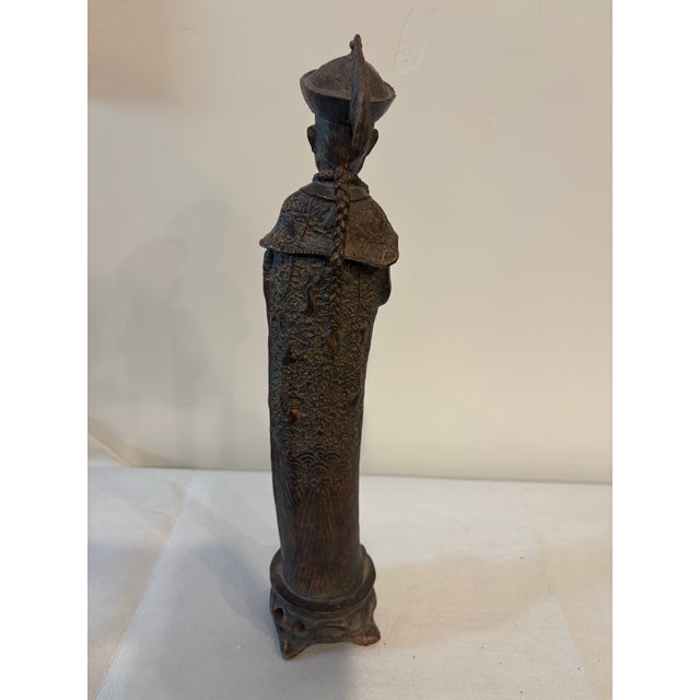 1970s Vintage Qing Dynasty Court Official Sculpture For Sale - Image 5 of 6
