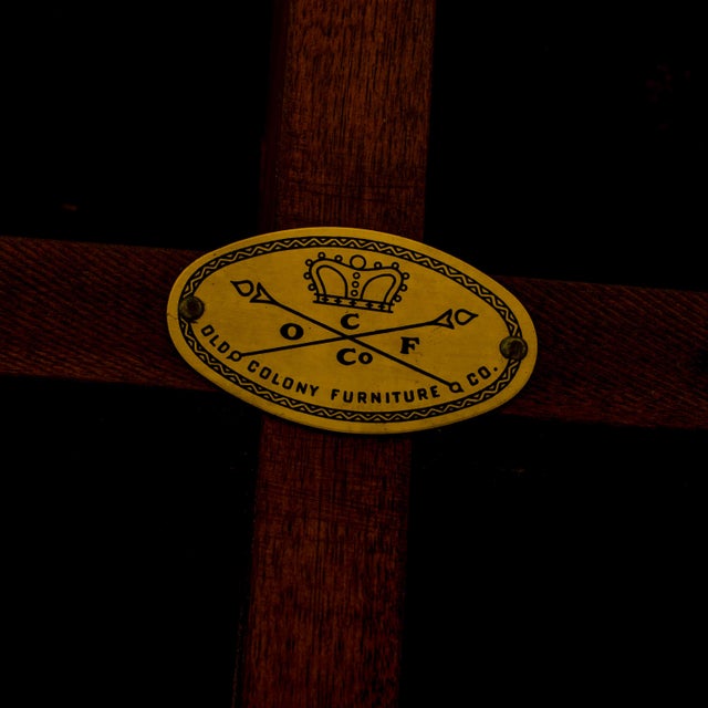 Vintage Old Colony Beacon Hill Walnut & Leather Games Table W/ Hidden Drink Holders For Sale - Image 12 of 14