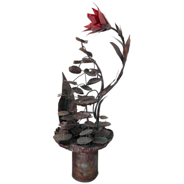 Elevate your outdoor courtyard, patio, or sunroom with this handcrafted vintage copper botanical fountain. Artfully...