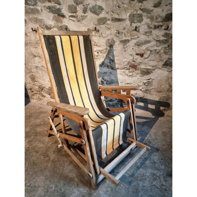 Vintage French Deck Chair in Beechwood, 1950s For Sale - Image 15 of 15