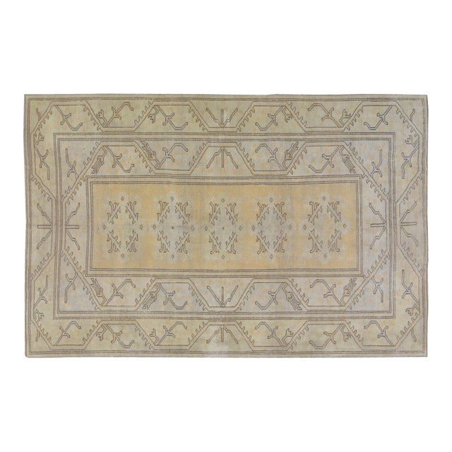 Vintage Turkish Anatolian Hand Knotted Wool Rug, 6'x9'3'' For Sale