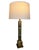 Mid-Century Modern Vintage Mid-Century Jade Column Table Lamp With Cream Lampshade For Sale - Image 3 of 15