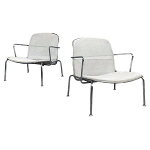 Set of 21st Century Italian White Metal Steel Web Armchairs by Citterio for B&b, 2000s