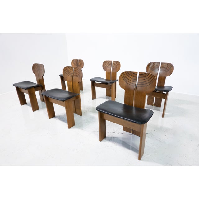 Mid-Century Modern Africa Chairs by Afra & Tobia Scarpa for Maxalto, 1970s, Set of 6 For Sale - Image 3 of 16