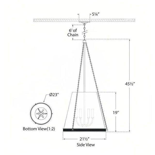 Traditional Marie Flanigan for Visual Comfort Signature Reese 23" Pendant in Soft Brass with Linen Shade For Sale - Image 3 of 3