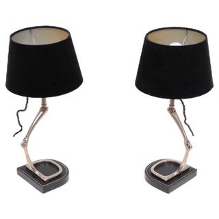 Stirrup Table Lamps from Eichholtz, 1980s, Set of 2 For Sale