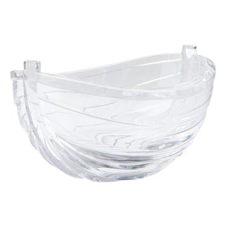 Large Exhibition Crystal Bowl by Gunnar Cyrén, Sweden, 1986 For Sale