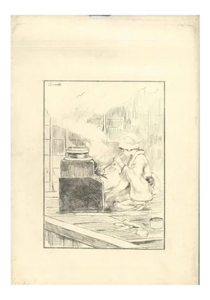 La Servante - Original Etching on Japan Paper by G. F. Bigot - Tokyo 1886 1886