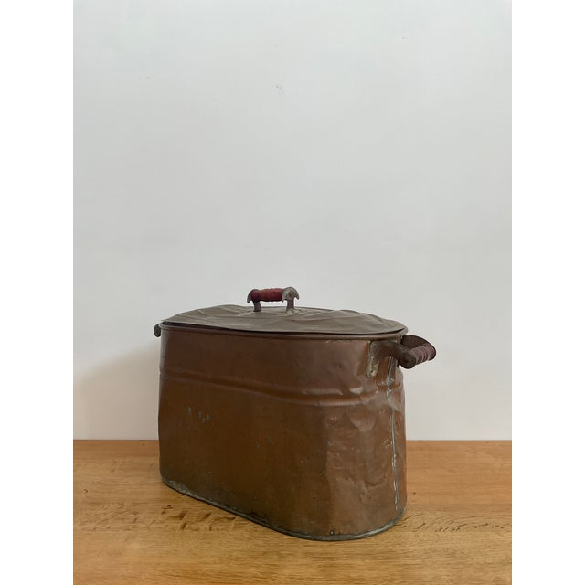 Antique Copper Boiler Tub With Lid For Sale In Raleigh - Image 6 of 18