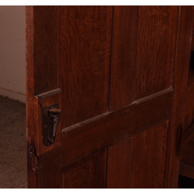 Tan Antique Dutch Two-Door Oak and Ebony Buffet, 1600s For Sale - Image 8 of 13