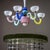 Glass Mid-20th Century Colorful Glass Chandelier in the Style of Gio Ponti For Sale - Image 7 of 8