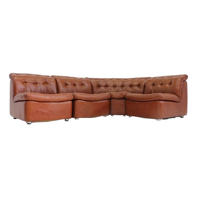 Vintage Italian Curved Modular Sofa, 1970s, Set of 4 For Sale