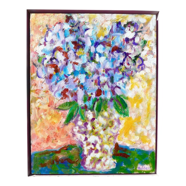 Lilacs From the Garden in a Vase For Sale