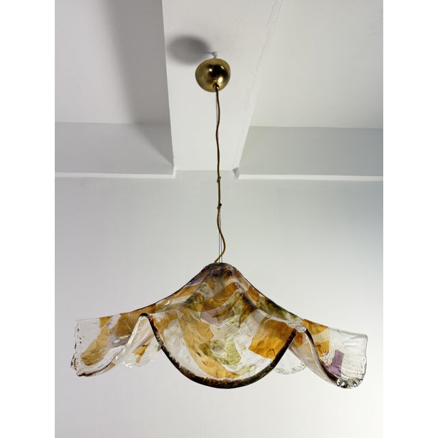 Large Murano Glass and Brass Chandelier from La Murrina, 1970s For Sale - Image 4 of 16