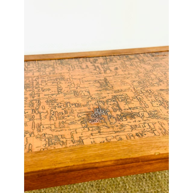 Scandinavian Coffee Table in Teak and Copper, 1960s For Sale - Image 9 of 13