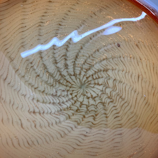 Murano Vintage Murano Art Glass Vide-Poche - Orange & Vermillion Spiral Bowl C. 1960s For Sale - Image 4 of 5