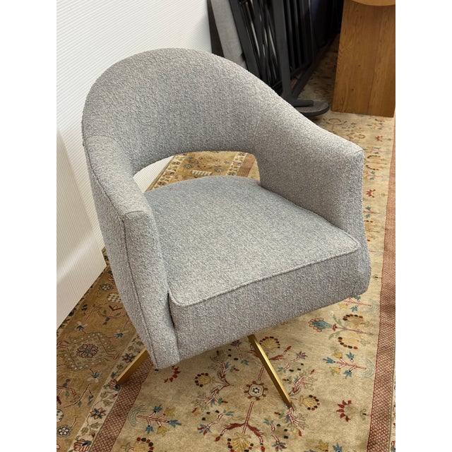 Mid-Century Modern Lulu & Georia Amaris Swivel Office Chair, Gray For Sale - Image 3 of 12