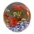 Hand-Blown Art Glass Paperweight – Red Flower Burst With Controlled Bubbles, 2 Lb For Sale