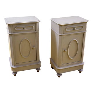 Dove Grey Bedside Tables, 1930s, Set of 2 For Sale