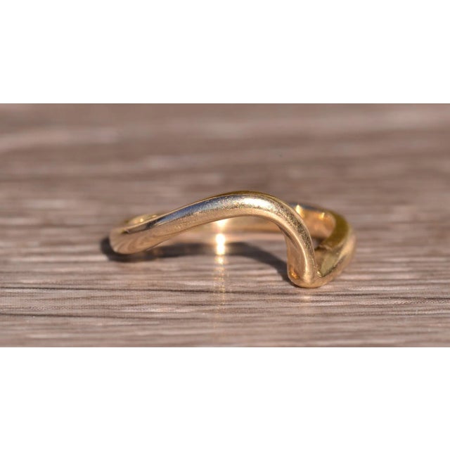 Metal The Wave: Simple Yellow Gold Stackable Wave Ring For Sale - Image 7 of 10