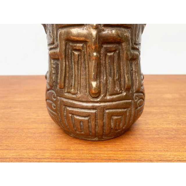 Vintage German Brutalist Bronze Totem Pot by Horst Dalbeck for HDV Dalbeck For Sale - Image 11 of 18