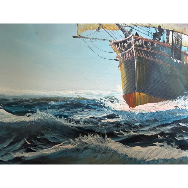 K.Dossi Original Sailing Ship Oil Painting, Nautical Seascape, Maritime Art For Sale - Image 4 of 12