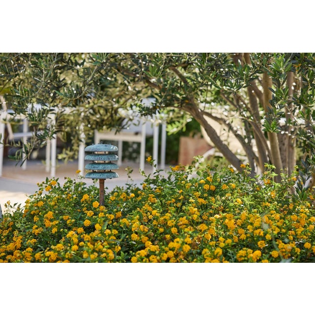 Two Enlighten 'Gibson' Verdigris Patinated Outdoor Bollard Light by Gary Gibson For Sale - Image 4 of 12