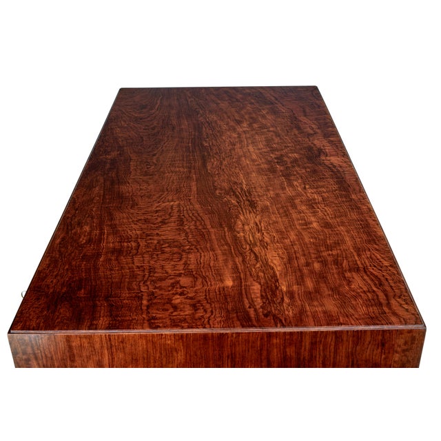 Mid-Century Danish Burr Walnut Desk, 1950s For Sale - Image 4 of 10