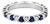 14k White Gold Ring Sapphires Eternity Band, Size 6 For Sale