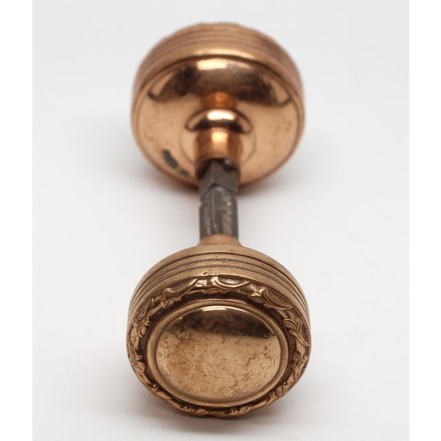 Polished Brass Pair of Entry Concentric Door Knobs For Sale - Image 4 of 4