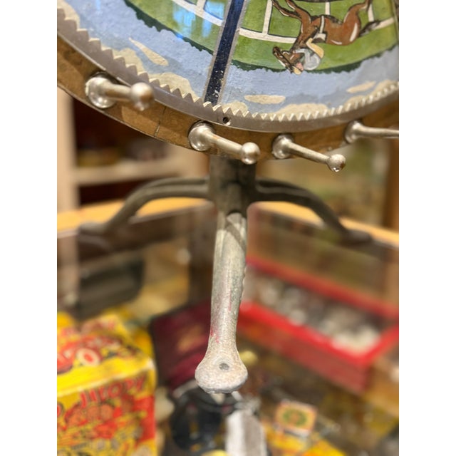Wood Rare 1920s Horse Racing Gaming Wheel by Evans & Co Chicago For Sale - Image 7 of 14