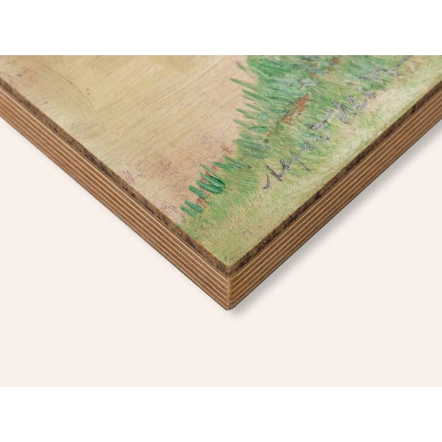 Poppy and Sunflowers, 1960s, Oil Paintings on Plate, Framed, Set of 2 For Sale - Image 9 of 11