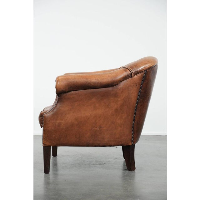 Vintage Sheepskin Club Armchair For Sale - Image 5 of 15