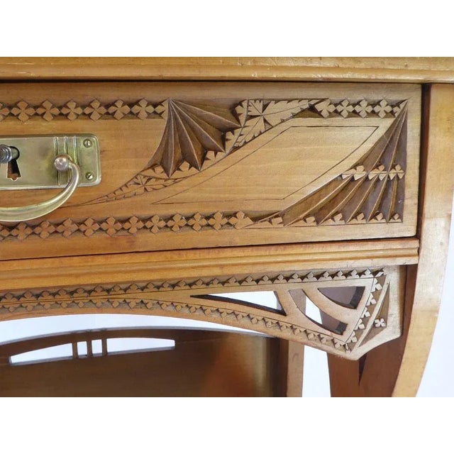 Antique Dutch Hand Carved Wooden Side Table For Sale - Image 6 of 9