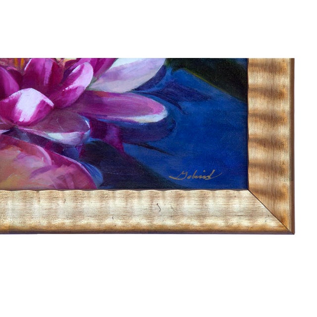 Vintage Original Oil Painting of a Lotus For Sale - Image 4 of 8