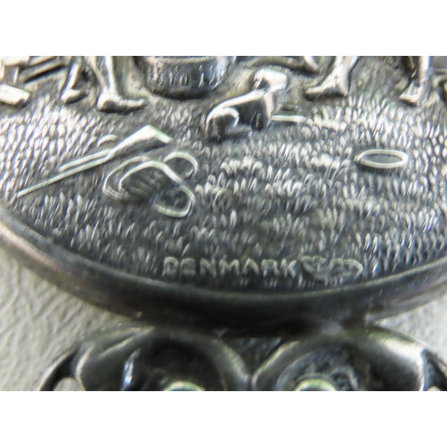 Hans Jensen Denmark Small Vanity Hand Mirror Beveled Silver Plate 4725b For Sale - Image 9 of 12