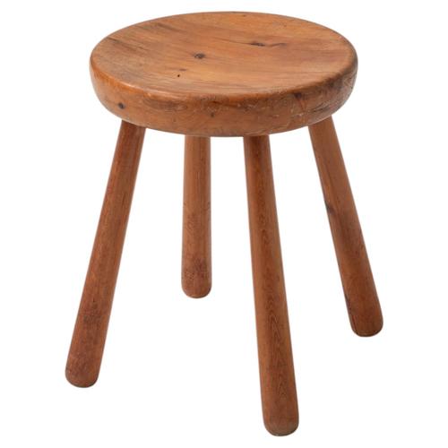 Wood Antique Wooden Stool, France, 1960s For Sale - Image 7 of 7