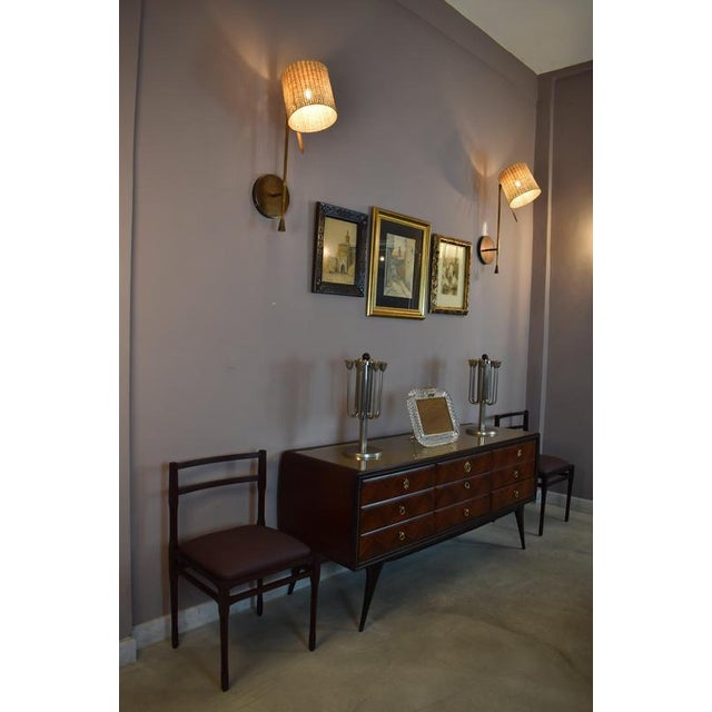 Yellow Ancora W2L Wall Lamp in Brass and Rattan by Jonathan Amar Studio For Sale - Image 8 of 9
