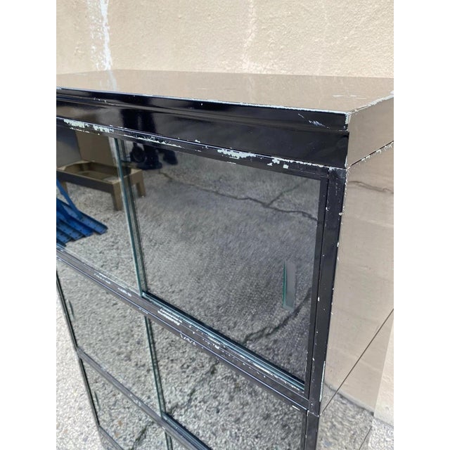 Late 20th Century Globe Wernicke Steel Metal Glass Sliding Door 3 Section Stacking Bookcase For Sale - Image 12 of 12