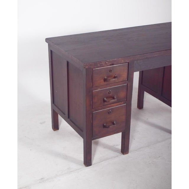 Brown Mid-Century Portuguese Desk from Olaio, 1950 For Sale - Image 8 of 9